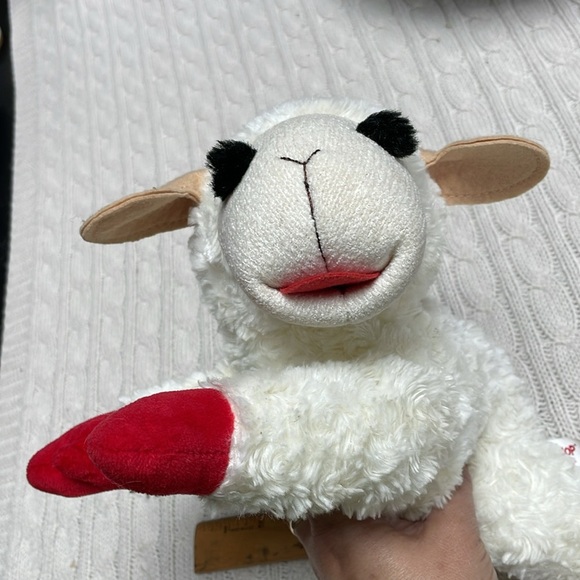 Lamb Chop Dog Medium Stuffed Toy Plush Aurora World cream red tan black 2012 - Picture 1 of 11